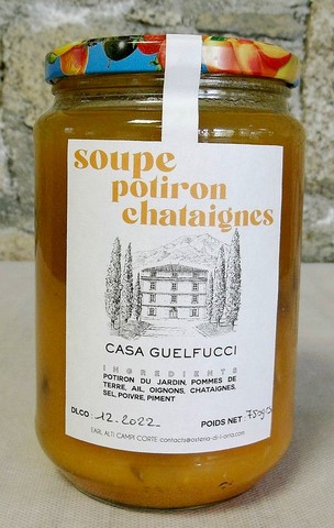 Produits corses cuisinés: Soupe potiron, châtaignes